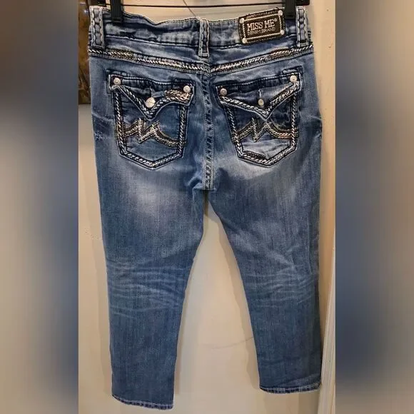 Miss Me Women's Blue Capris 29 - Picture 7 of 7